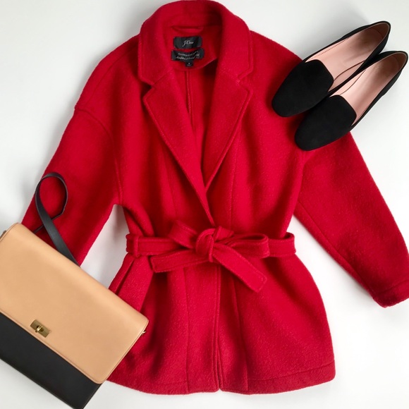 J. Crew Jackets & Blazers - Perfect J. Crew Red Camille Wrap Coat